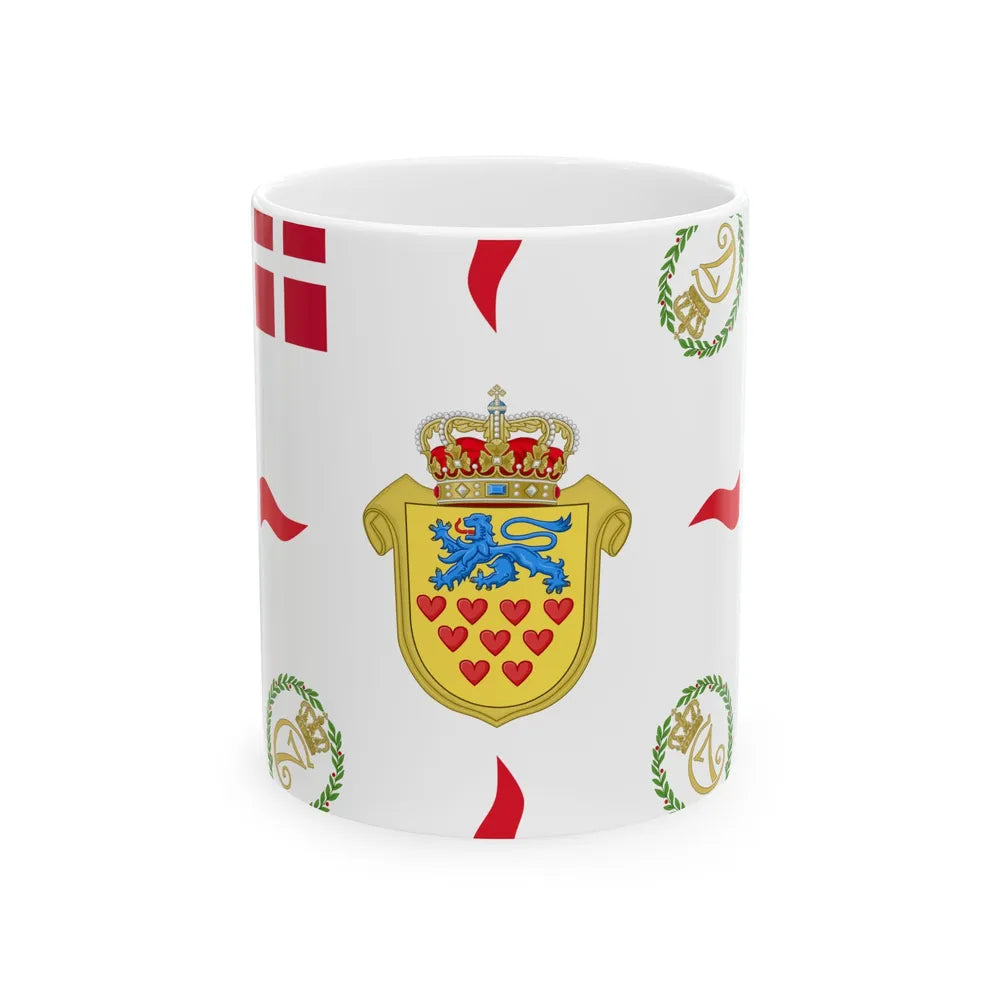 Regimental flag of 2nd Jutland Infantry Regiment (Denmark) White Coffee Mug 11oz - Go Mug Yourself