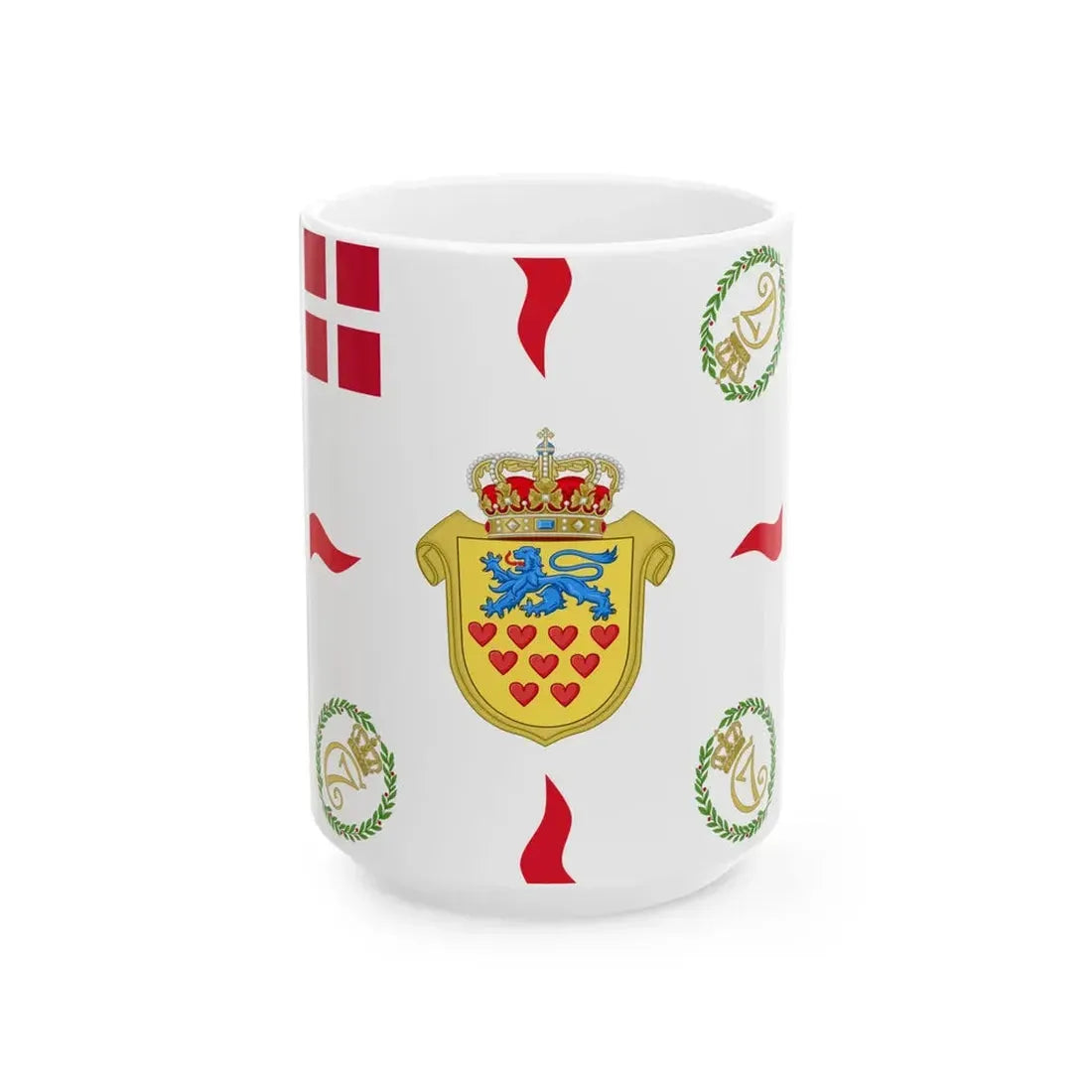 Regimental flag of 2nd Jutland Infantry Regiment (Denmark) White Coffee Mug 15oz - Go Mug Yourself
