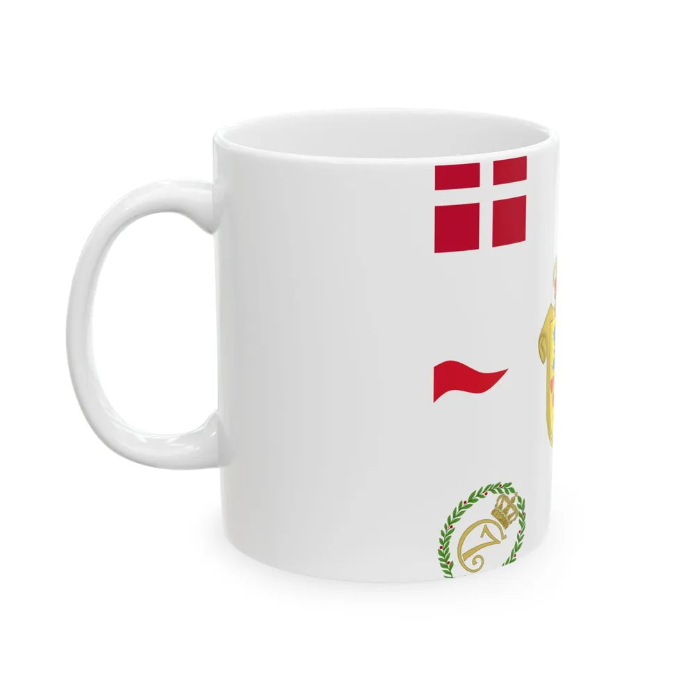 Regimental flag of 2nd Jutland Infantry Regiment (Denmark) White Coffee Mug - Go Mug Yourself