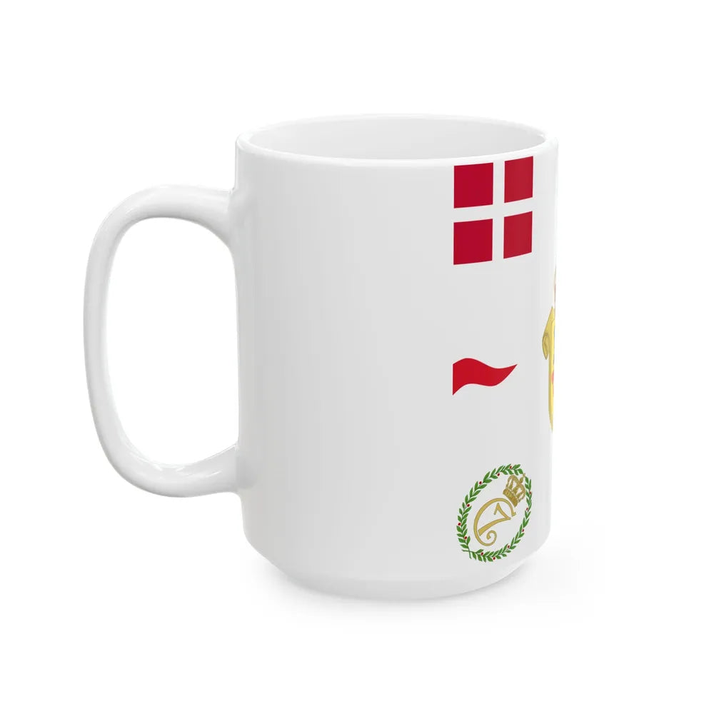 Regimental flag of 2nd Jutland Infantry Regiment (Denmark) White Coffee Mug - Go Mug Yourself