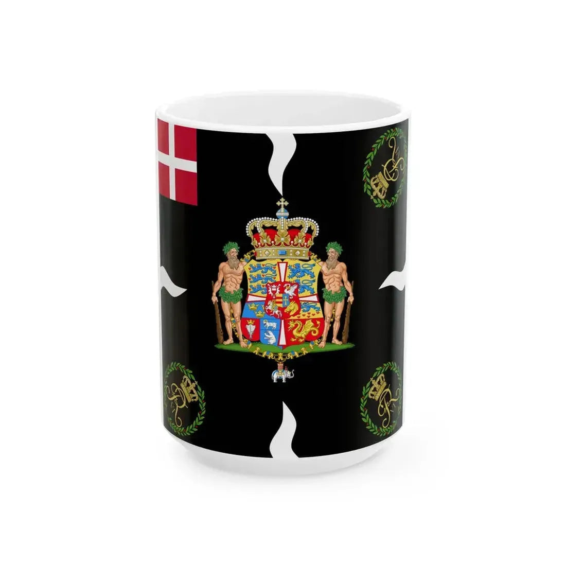 Regimental flag of 2nd Life regiment on Foot Denmark 1819-1842 (Denmark) White Coffee Mug 15oz - Go Mug Yourself