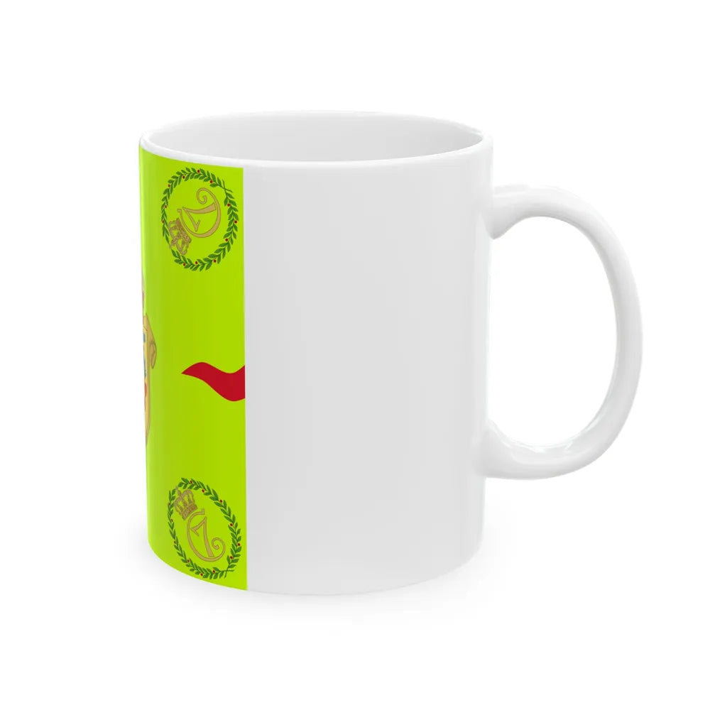 Regimental flag of Aarhus Infantry Regiment (Denmark) White Coffee Mug - Go Mug Yourself
