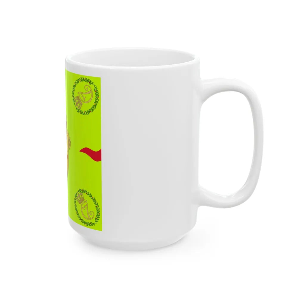 Regimental flag of Aarhus Infantry Regiment (Denmark) White Coffee Mug - Go Mug Yourself
