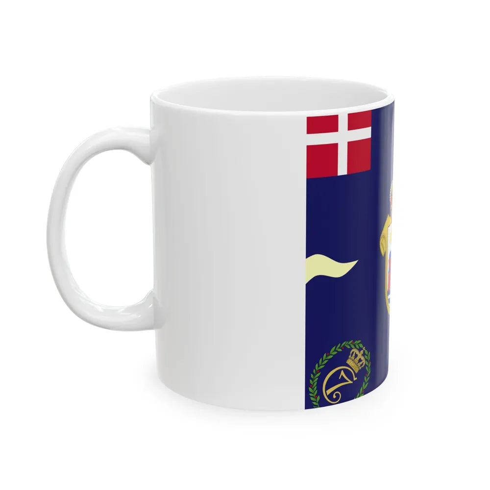 Regimental flag of Copenhagen Infantry Regiment (Denmark) White Coffee Mug - Go Mug Yourself