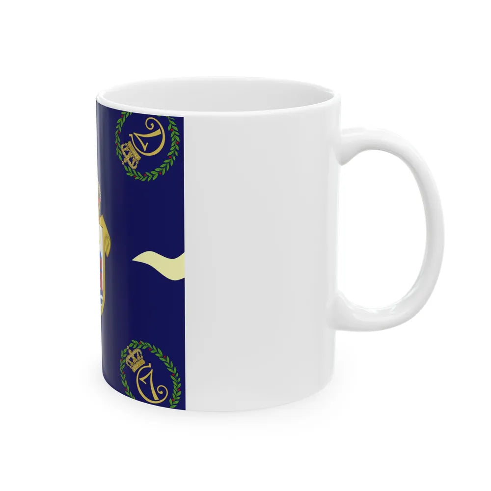 Regimental flag of Copenhagen Infantry Regiment (Denmark) White Coffee Mug - Go Mug Yourself