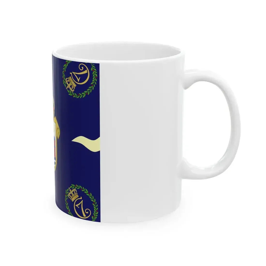 Regimental flag of Copenhagen Infantry Regiment (Denmark) White Coffee Mug - Go Mug Yourself