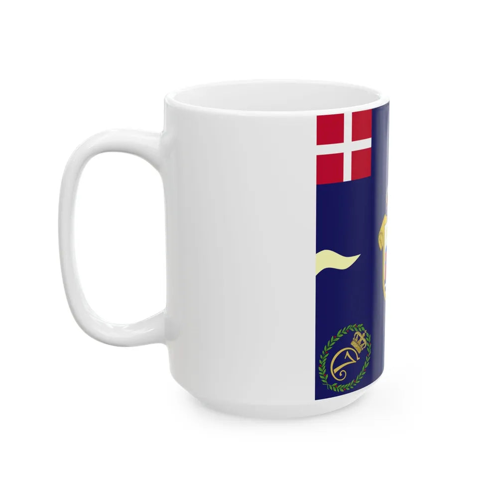 Regimental flag of Copenhagen Infantry Regiment (Denmark) White Coffee Mug - Go Mug Yourself