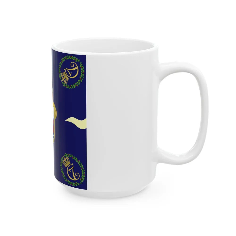 Regimental flag of Copenhagen Infantry Regiment (Denmark) White Coffee Mug - Go Mug Yourself
