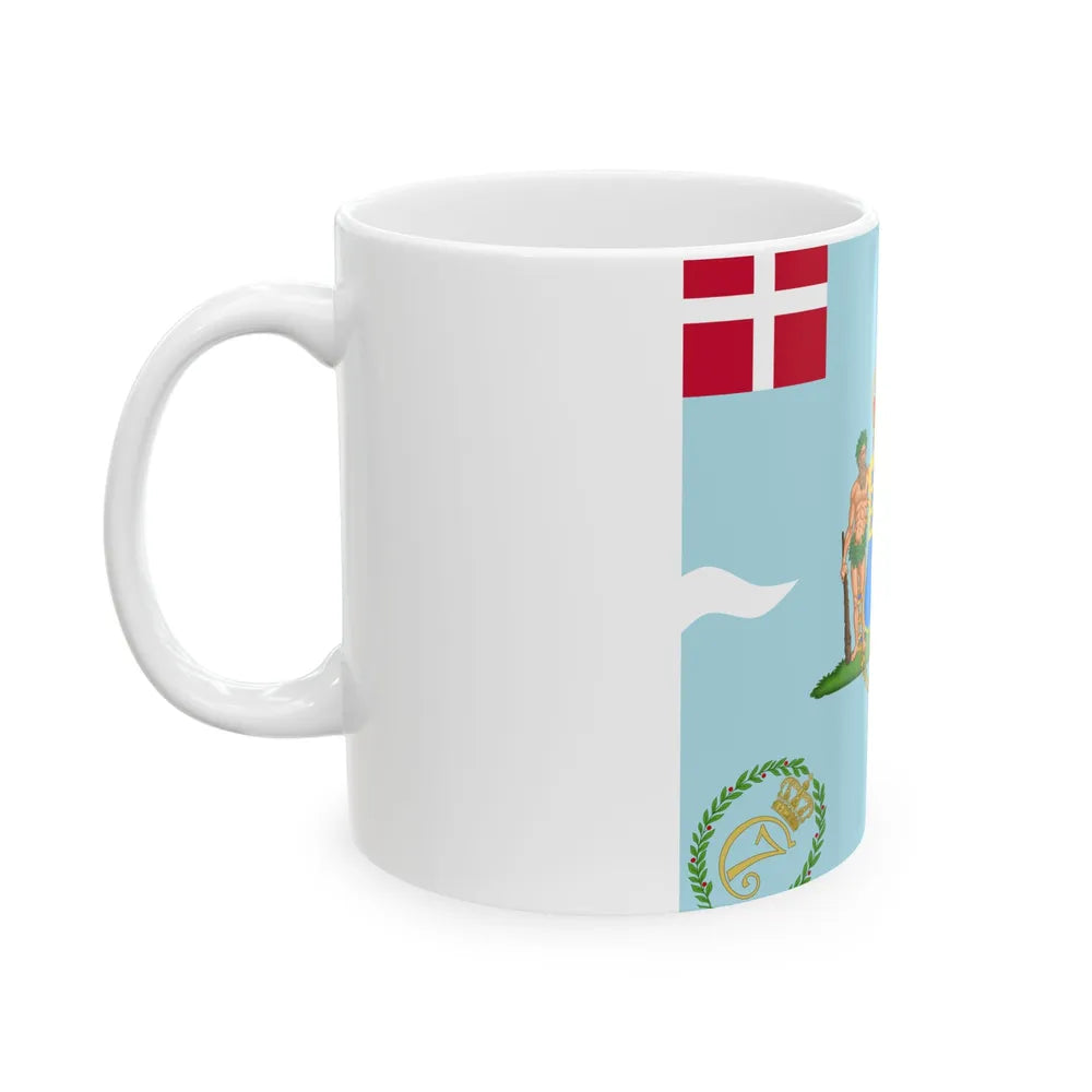 Regimental flag of Crown Princes Regiment Denmark (Denmark) White Coffee Mug - Go Mug Yourself