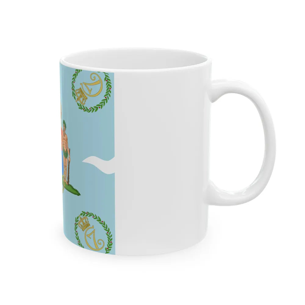 Regimental flag of Crown Princes Regiment Denmark (Denmark) White Coffee Mug - Go Mug Yourself