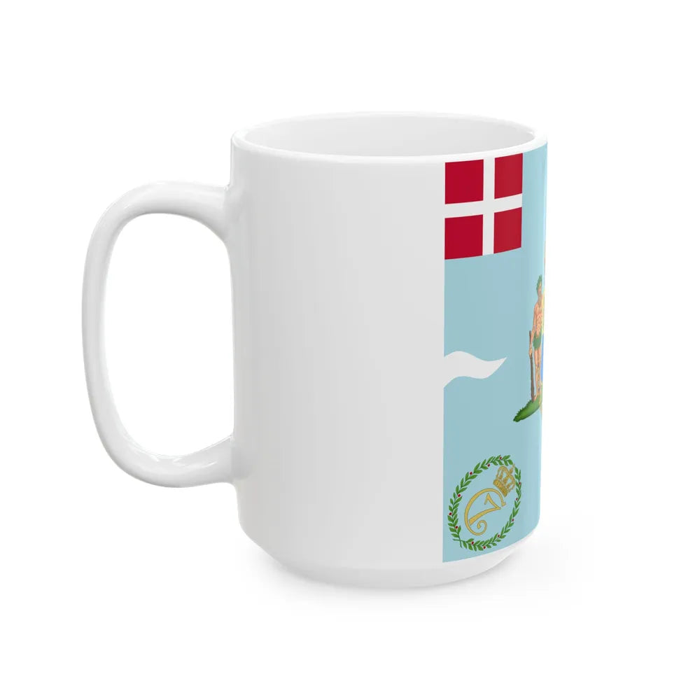 Regimental flag of Crown Princes Regiment Denmark (Denmark) White Coffee Mug - Go Mug Yourself