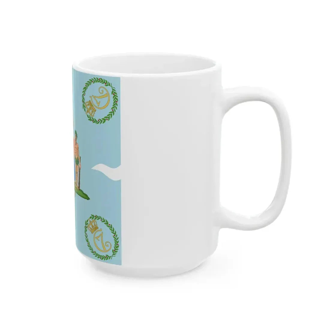 Regimental flag of Crown Princes Regiment Denmark (Denmark) White Coffee Mug - Go Mug Yourself