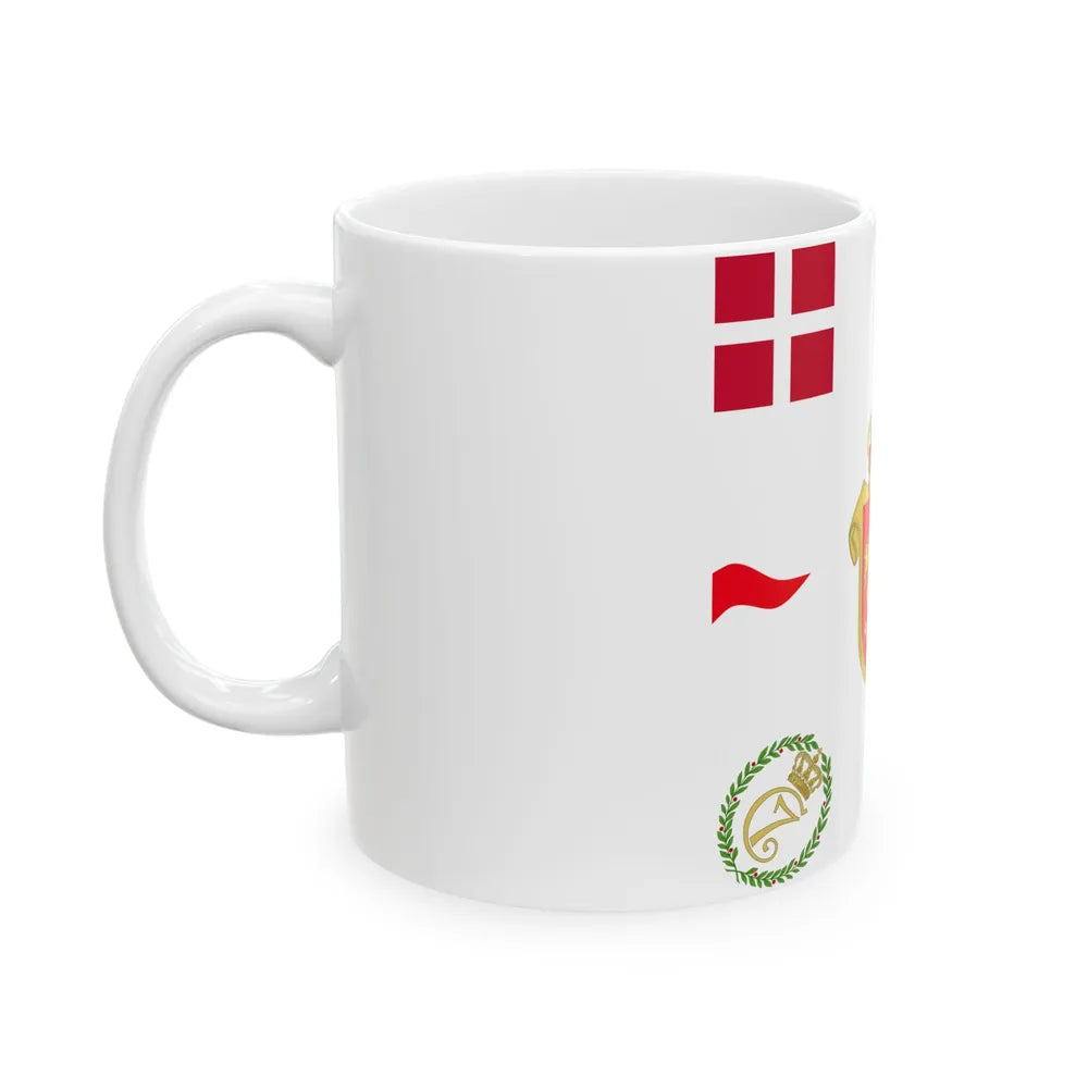 Regimental flag of Funen Infantry Regiment (Denmark) White Coffee Mug - Go Mug Yourself