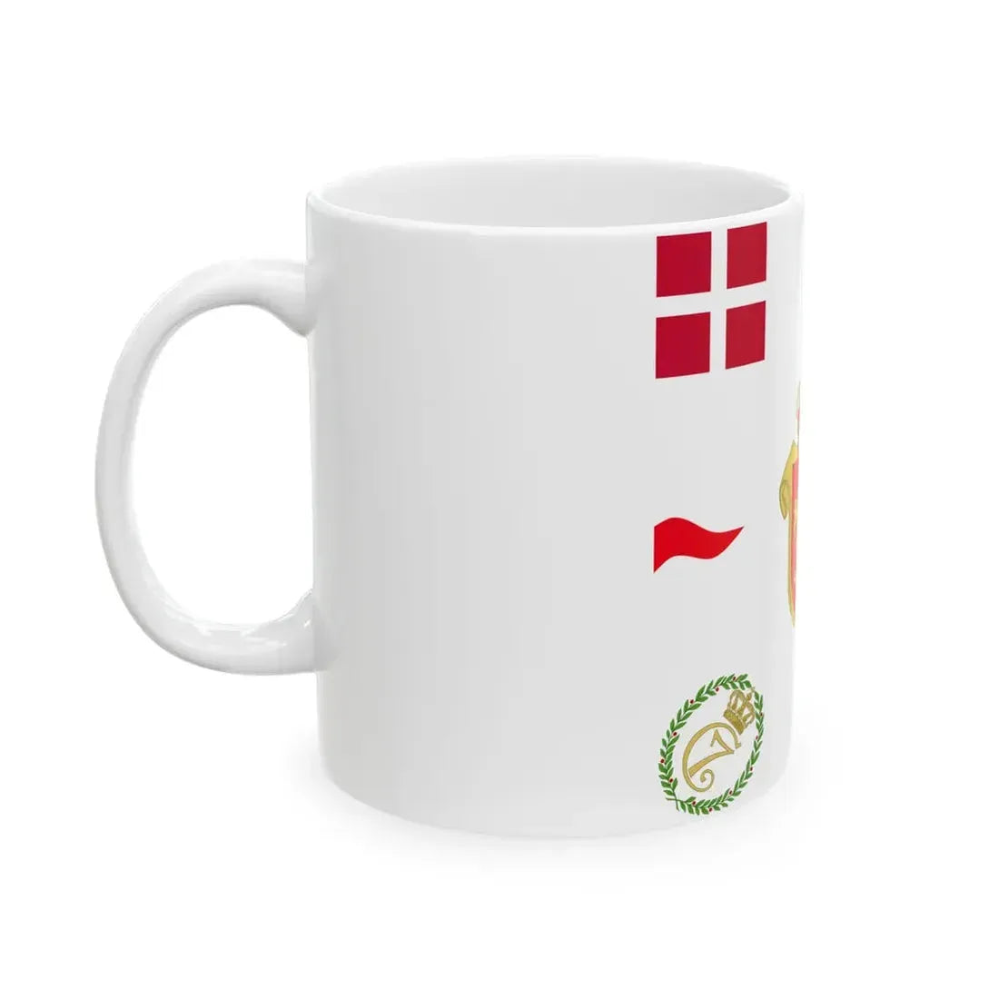 Regimental flag of Funen Infantry Regiment (Denmark) White Coffee Mug - Go Mug Yourself