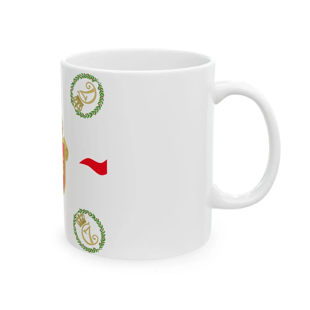Regimental flag of Funen Infantry Regiment (Denmark) White Coffee Mug - Go Mug Yourself