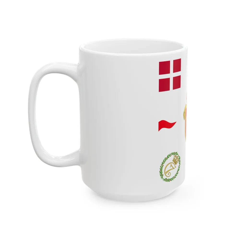 Regimental flag of Funen Infantry Regiment (Denmark) White Coffee Mug - Go Mug Yourself