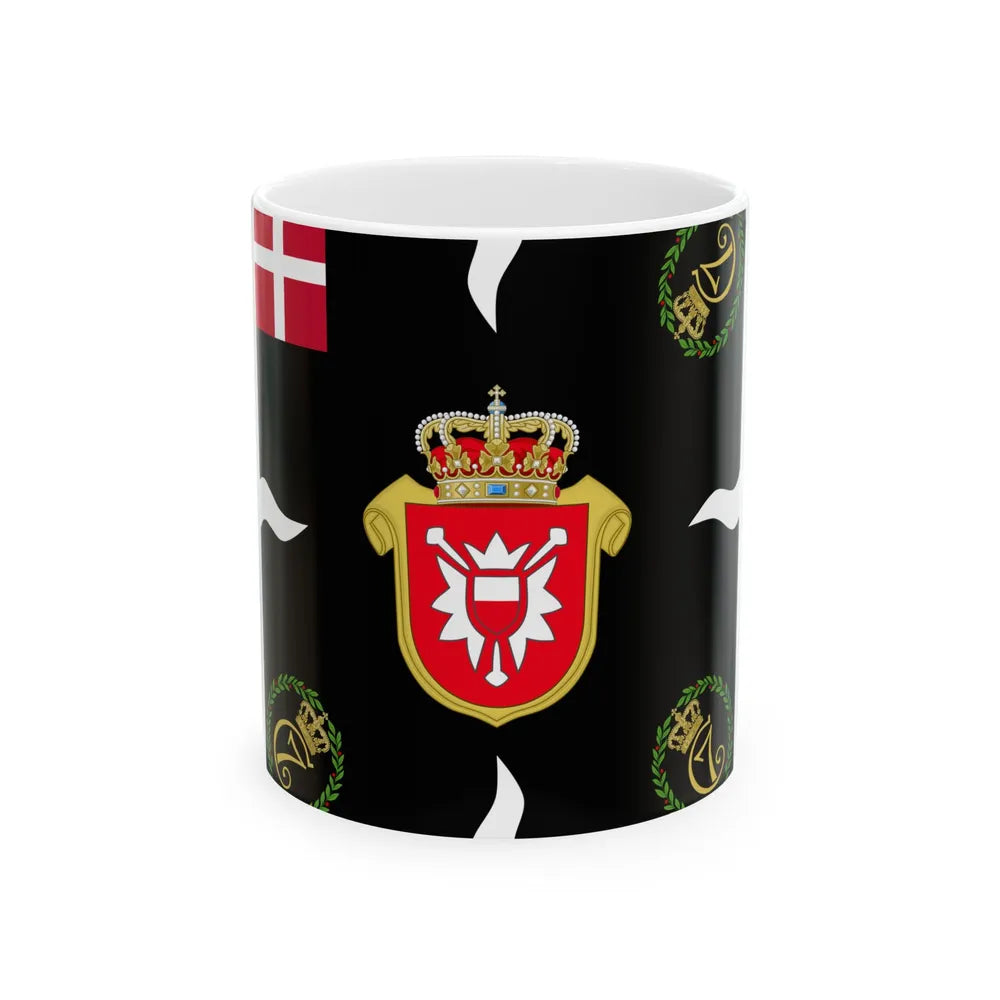 Regimental flag of Holstein Infantry Regiment 2 (Denmark) White Coffee Mug 11oz - Go Mug Yourself