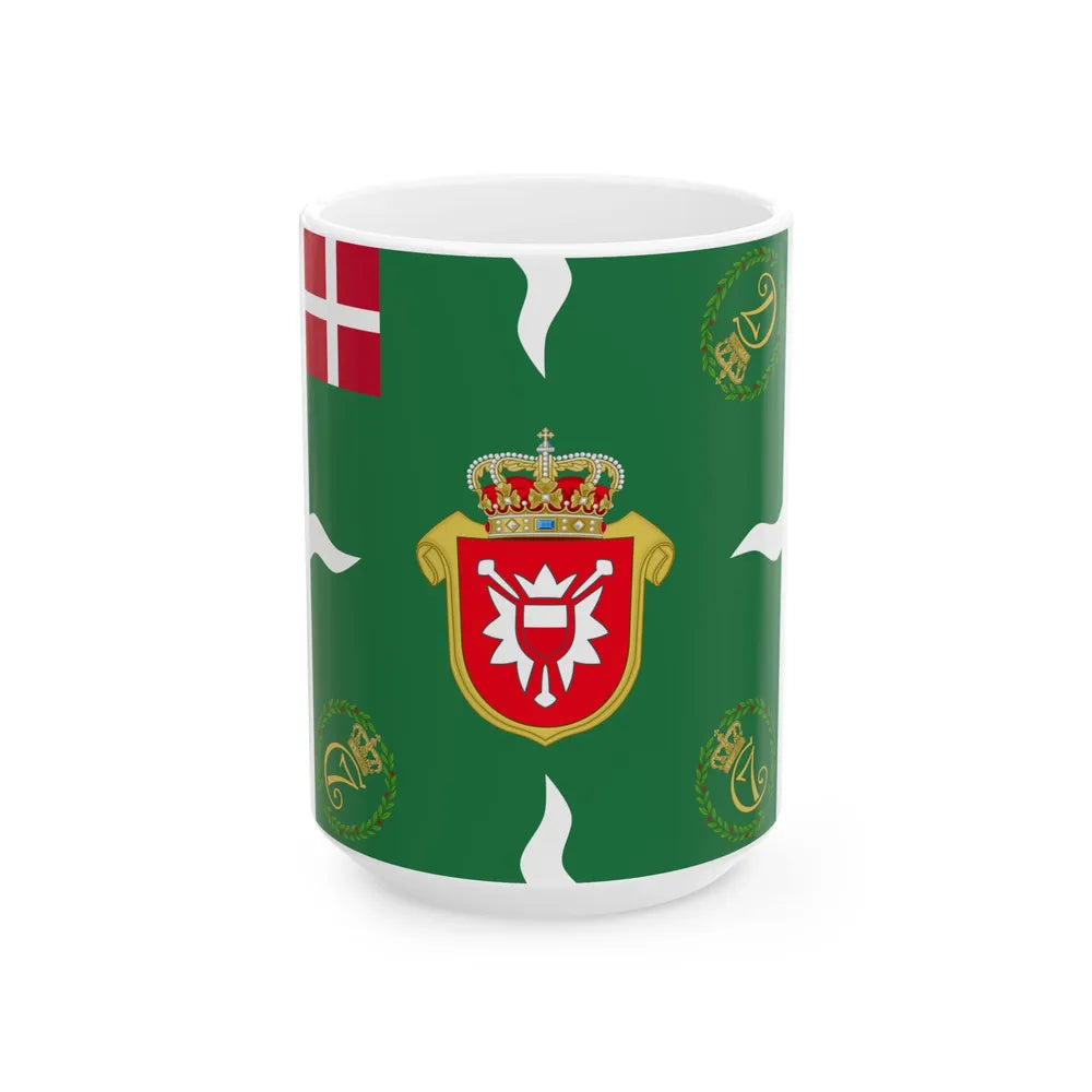 Regimental flag of Holstein Infantry Regiment (Denmark) White Coffee Mug 15oz - Go Mug Yourself