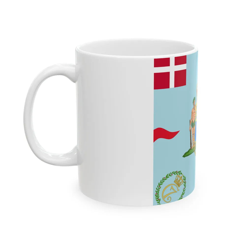 Regimental flag of Kings Regiment Denmark (Denmark) White Coffee Mug - Go Mug Yourself