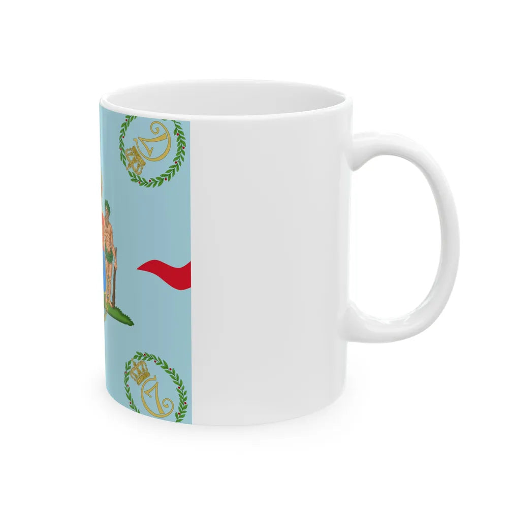 Regimental flag of Kings Regiment Denmark (Denmark) White Coffee Mug - Go Mug Yourself