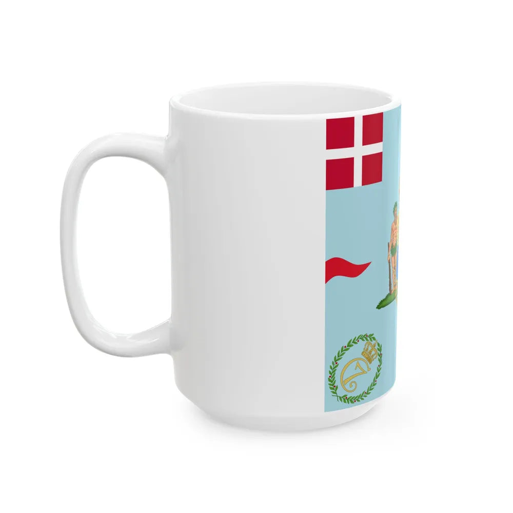 Regimental flag of Kings Regiment Denmark (Denmark) White Coffee Mug - Go Mug Yourself