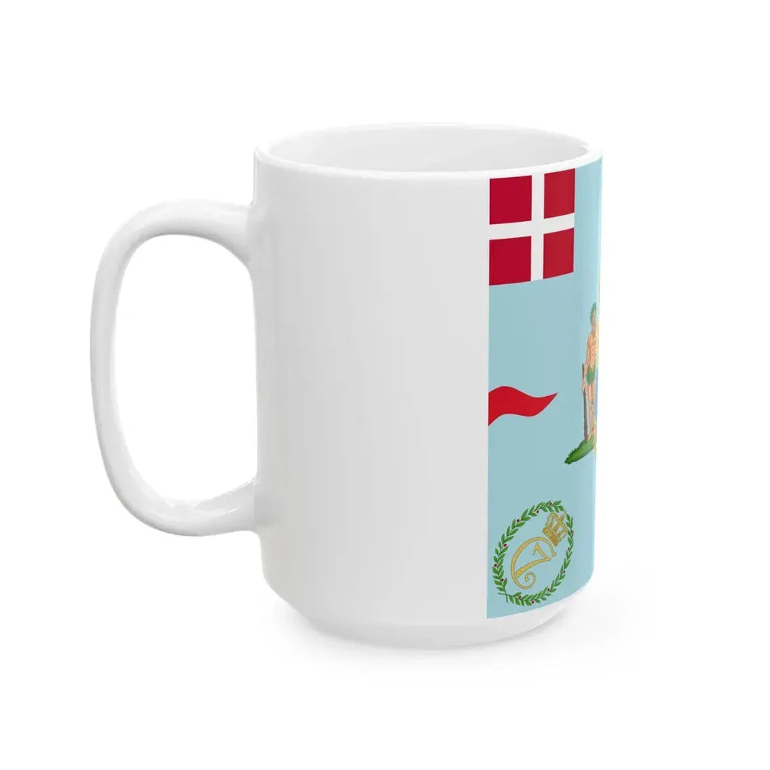 Regimental flag of Kings Regiment Denmark (Denmark) White Coffee Mug - Go Mug Yourself