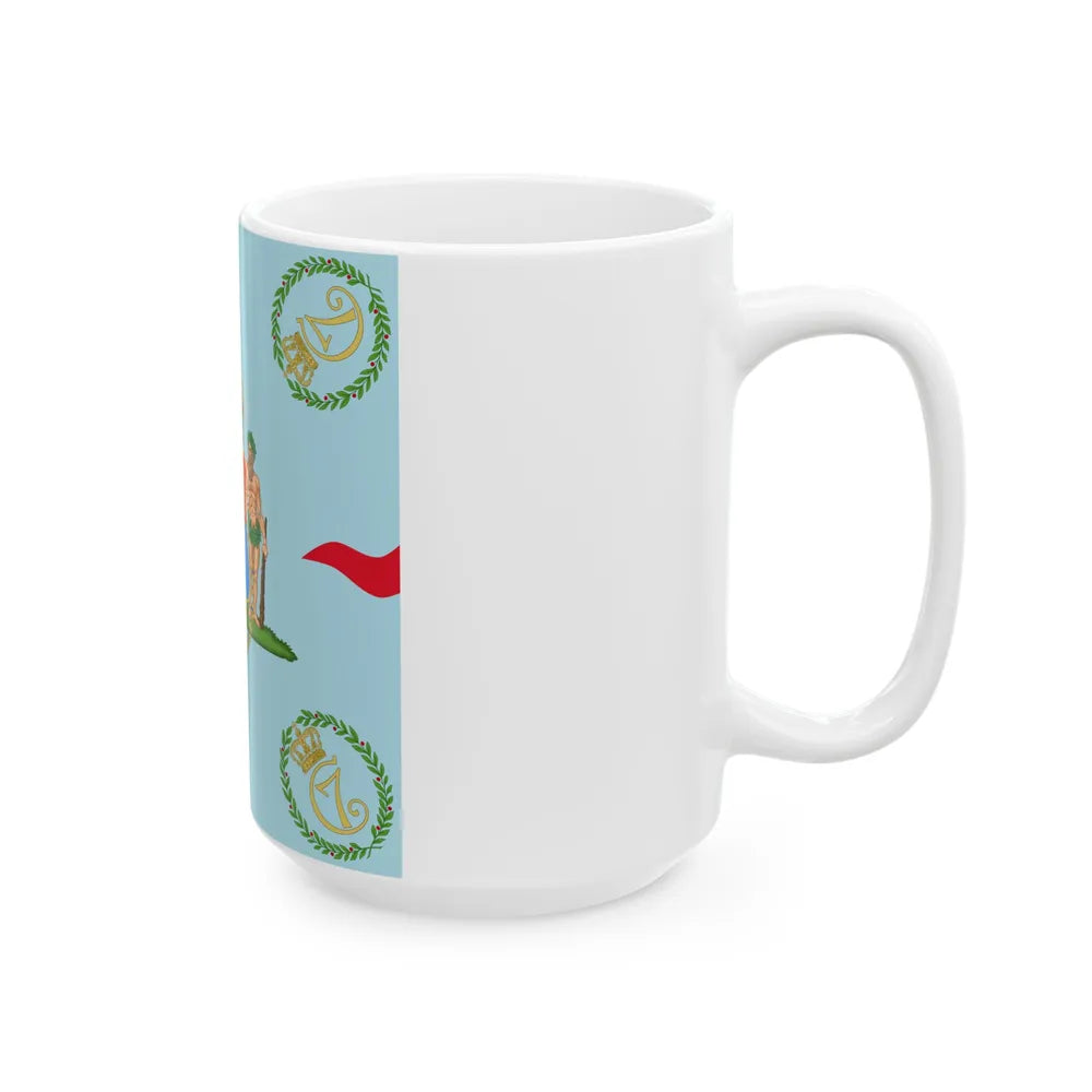 Regimental flag of Kings Regiment Denmark (Denmark) White Coffee Mug - Go Mug Yourself