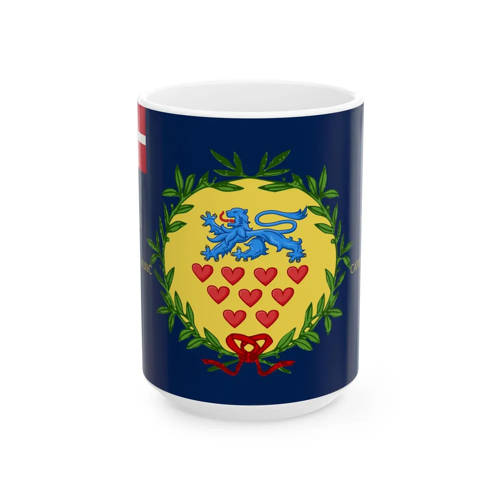 Regimental flag of Northern Jutland National Regiment of foot (Denmark) White Coffee Mug 15oz - Go Mug Yourself