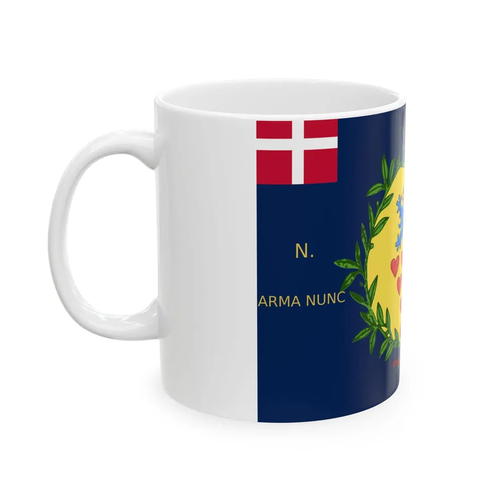 Regimental flag of Northern Jutland National Regiment of foot (Denmark) White Coffee Mug - Go Mug Yourself