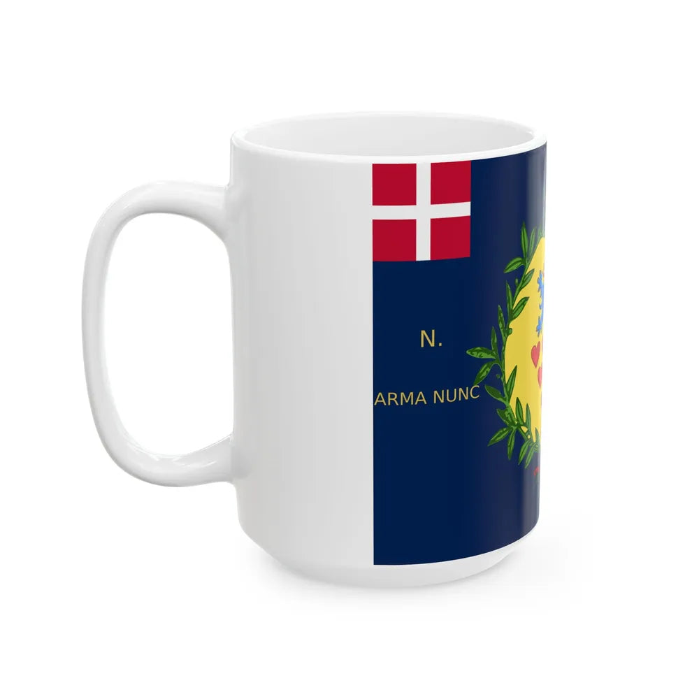 Regimental flag of Northern Jutland National Regiment of foot (Denmark) White Coffee Mug - Go Mug Yourself