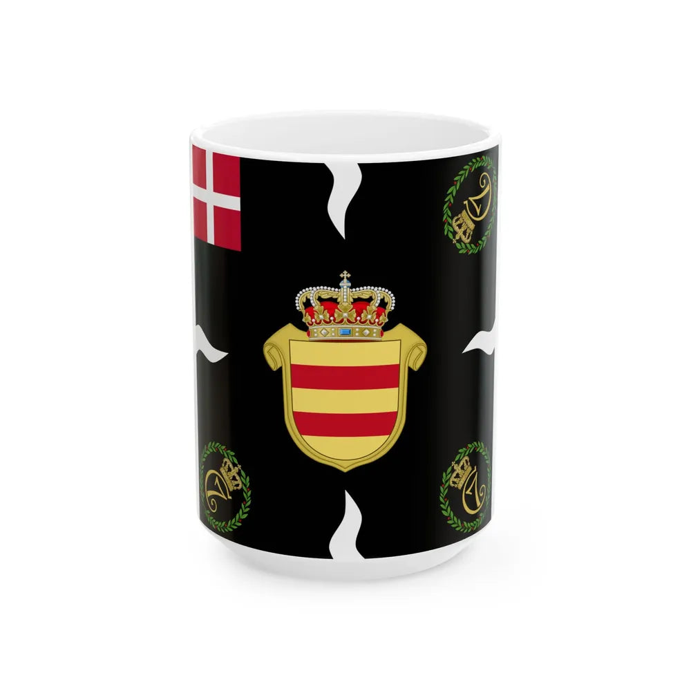 Regimental flag of Oldenburg Infantry Regiment 2 (Denmark) White Coffee Mug 15oz - Go Mug Yourself