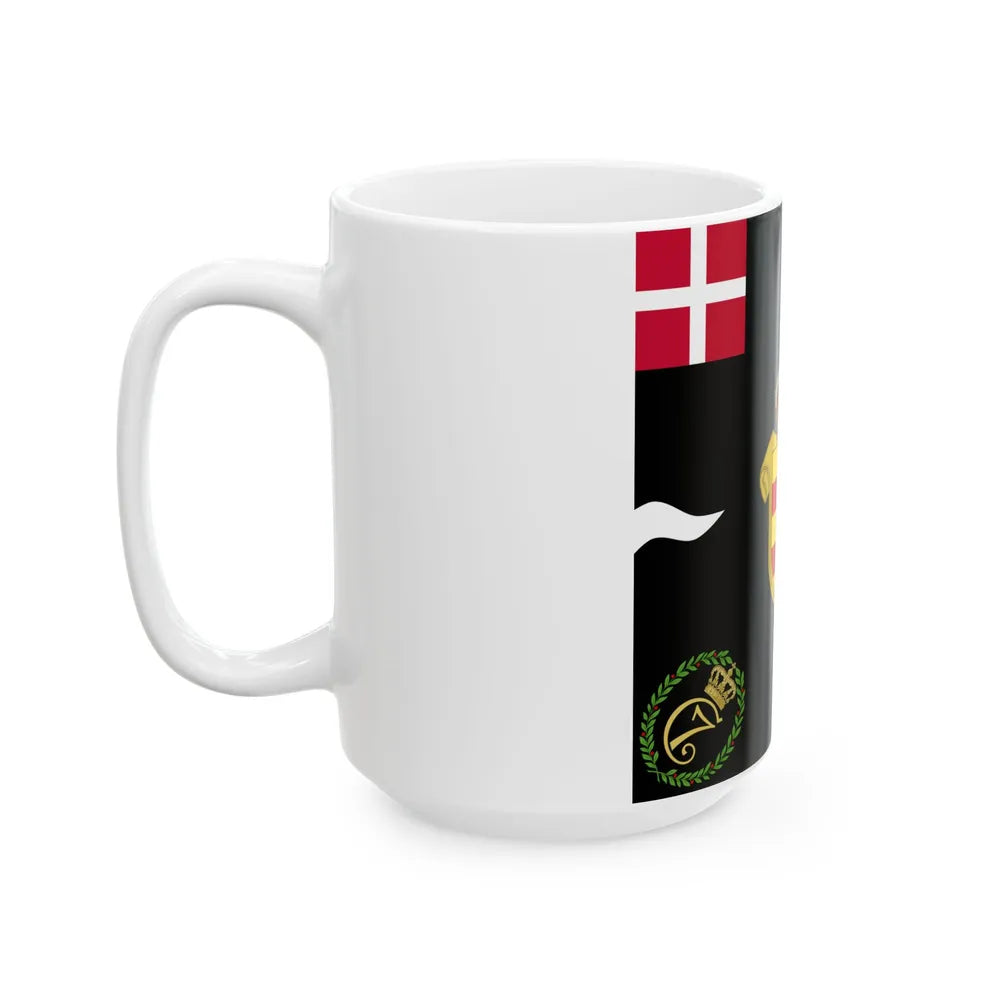 Regimental flag of Oldenburg Infantry Regiment 2 (Denmark) White Coffee Mug - Go Mug Yourself