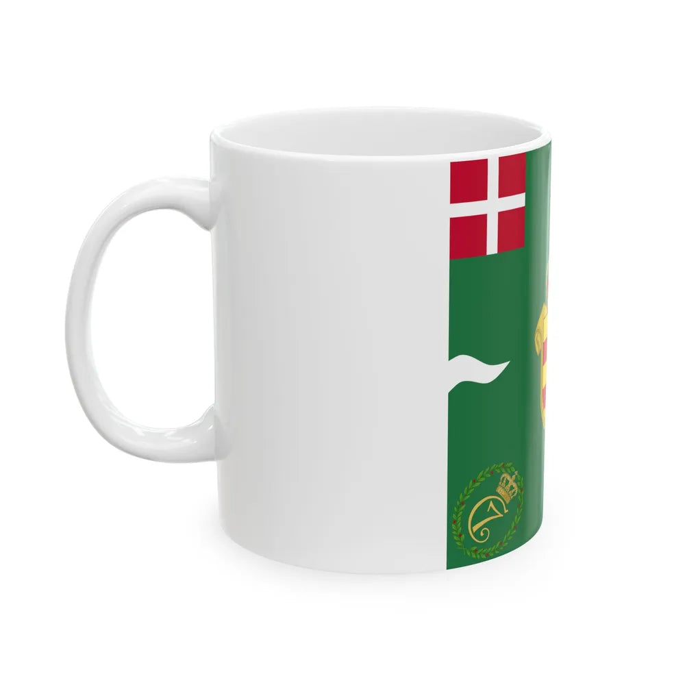 Regimental flag of Oldenburg Infantry Regiment (Denmark) White Coffee Mug - Go Mug Yourself