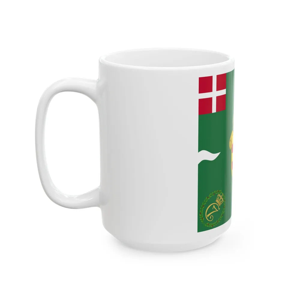 Regimental flag of Oldenburg Infantry Regiment (Denmark) White Coffee Mug - Go Mug Yourself