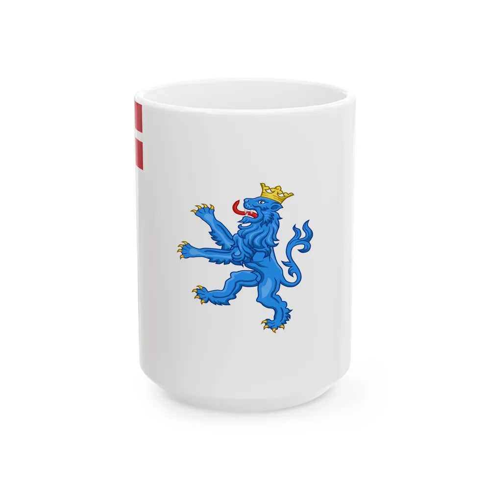Regimental flag of Prince Fredericks Infantry Regiment (Denmark) White Coffee Mug 15oz - Go Mug Yourself