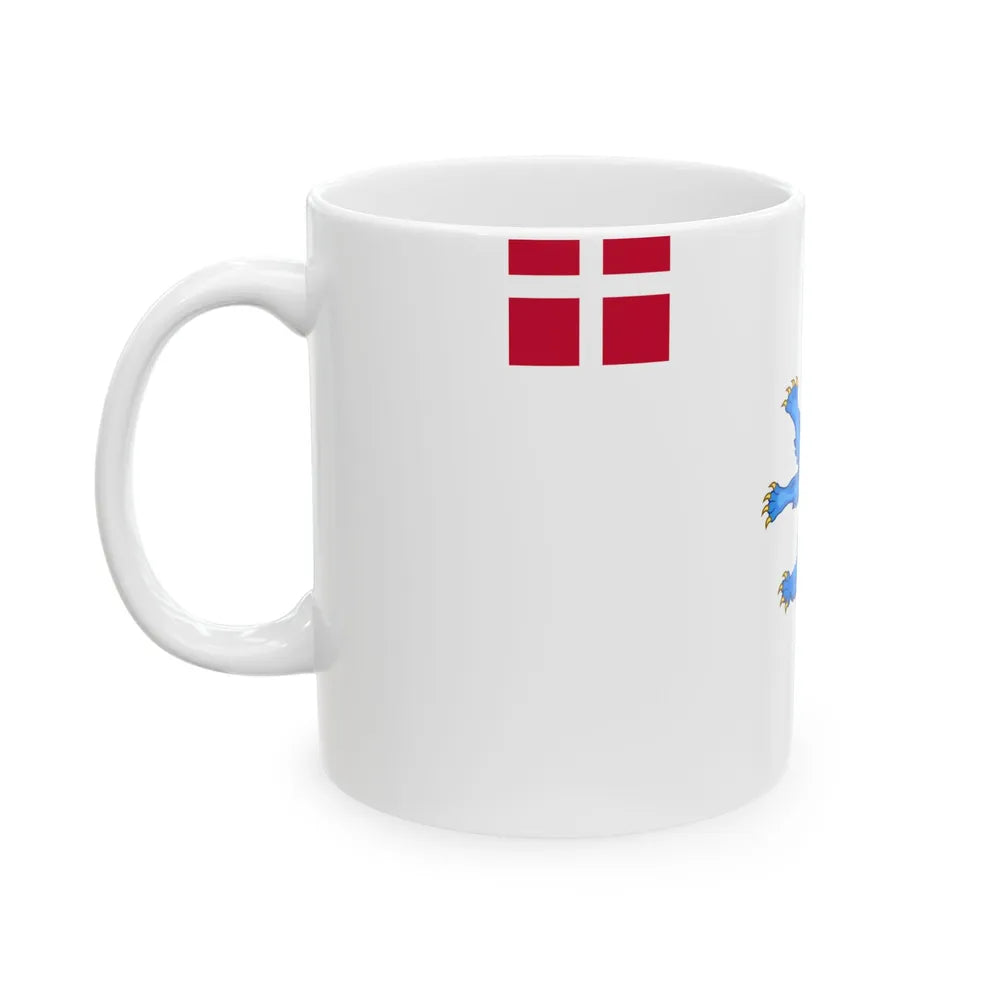 Regimental flag of Prince Fredericks Infantry Regiment (Denmark) White Coffee Mug - Go Mug Yourself