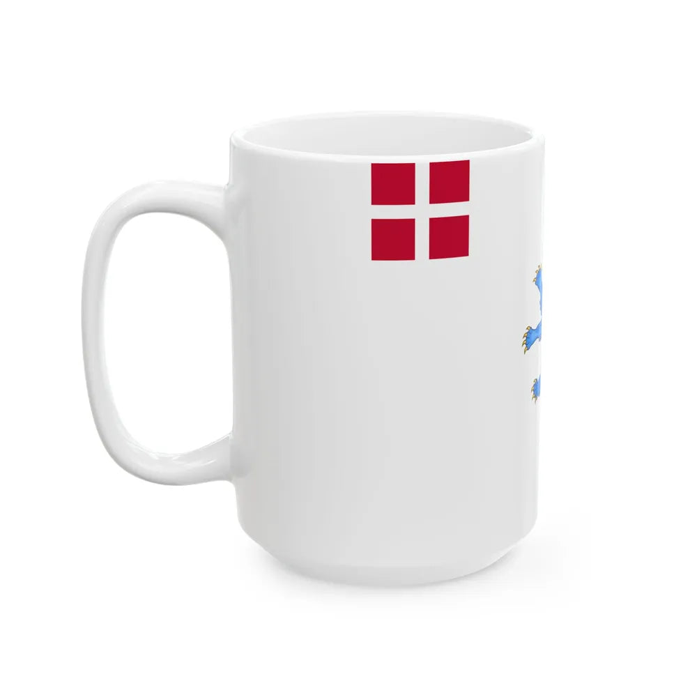 Regimental flag of Prince Fredericks Infantry Regiment (Denmark) White Coffee Mug - Go Mug Yourself