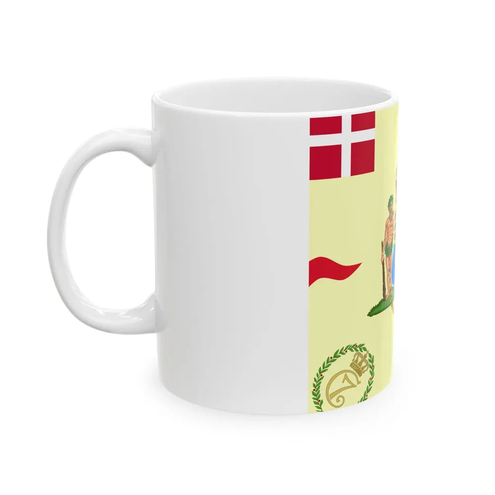 Regimental flag of Prince Frederiks Armed Infantry Regiment (Denmark) White Coffee Mug - Go Mug Yourself