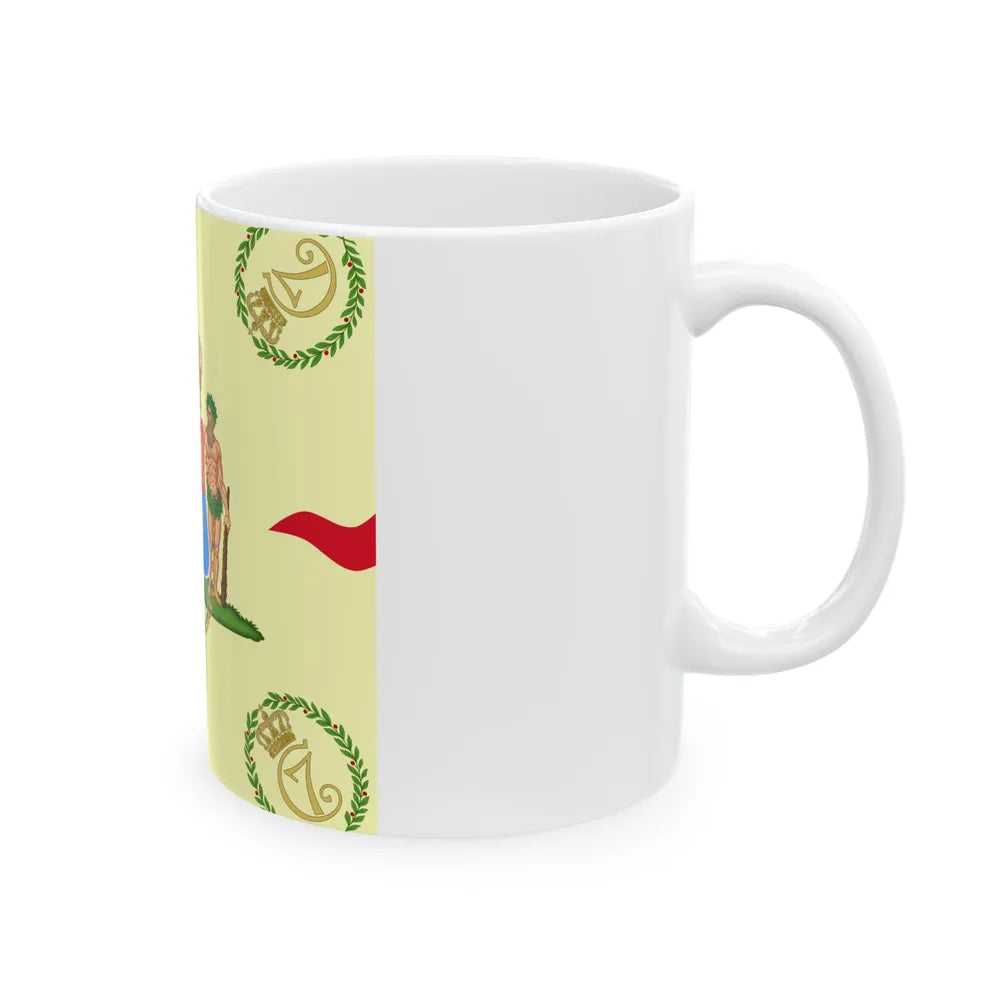 Regimental flag of Prince Frederiks Armed Infantry Regiment (Denmark) White Coffee Mug - Go Mug Yourself