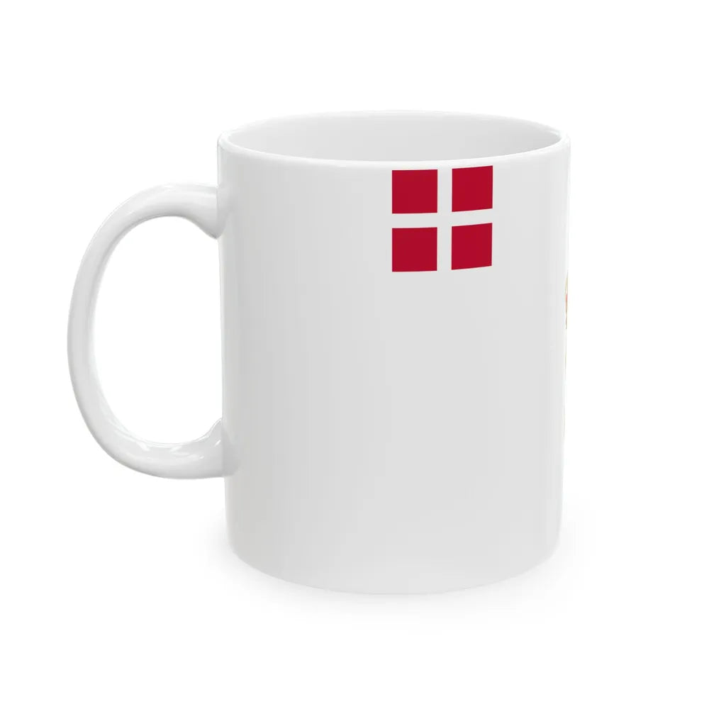 Regimental flag of Queens Life Regiment (Denmark) White Coffee Mug - Go Mug Yourself