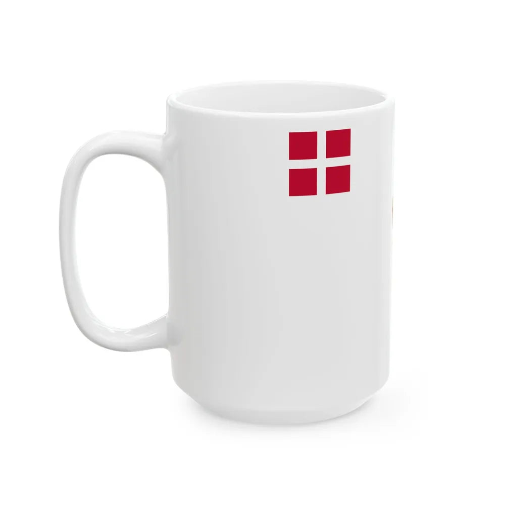 Regimental flag of Queens Life Regiment (Denmark) White Coffee Mug - Go Mug Yourself