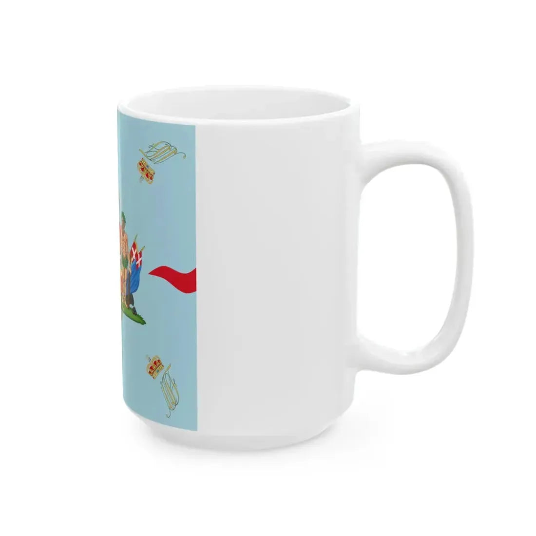 Regimental flag of Queens Regiment of Foot Denmark (Denmark) White Coffee Mug - Go Mug Yourself