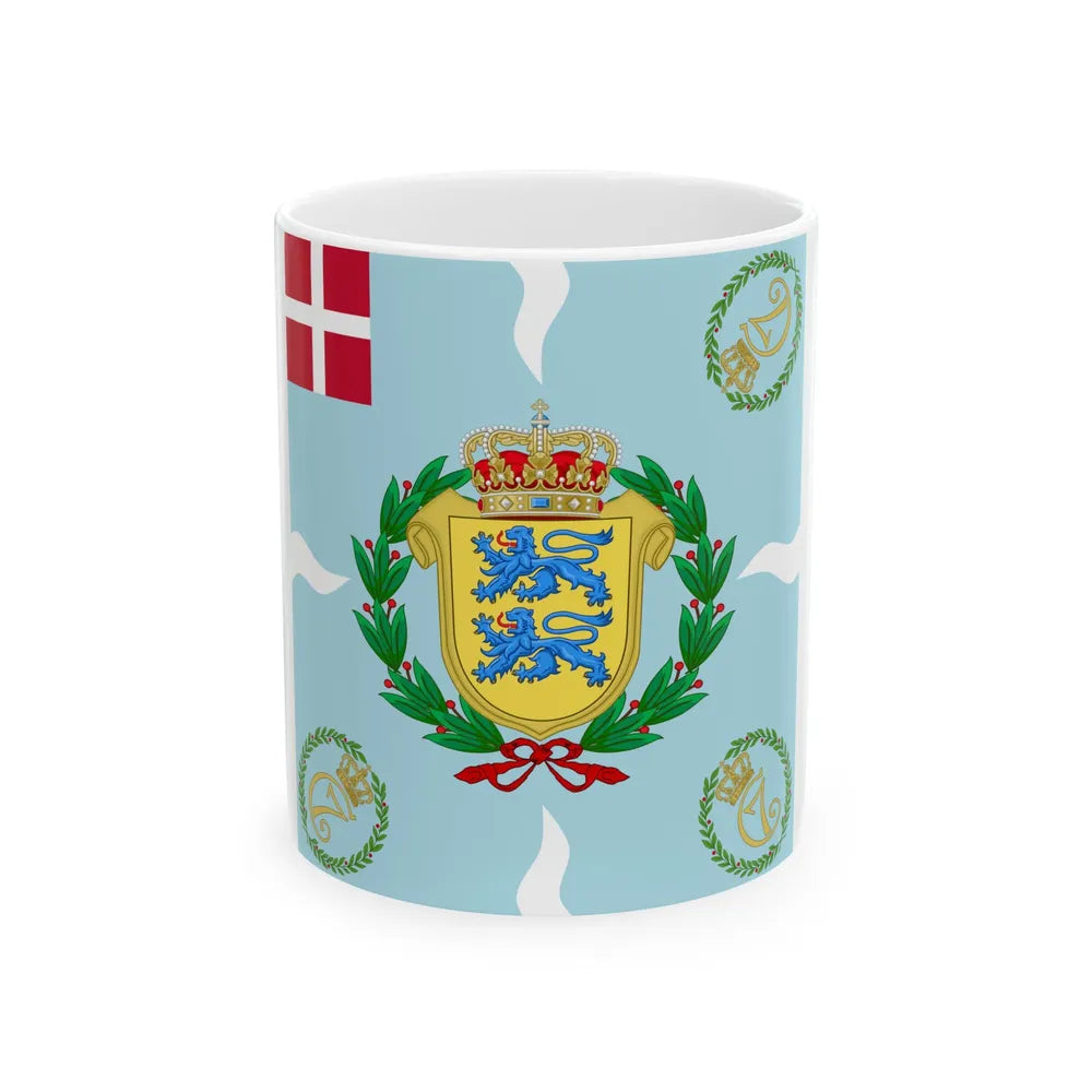 Regimental flag of Schleswig Infantry Regiment (Denmark) White Coffee Mug 11oz - Go Mug Yourself