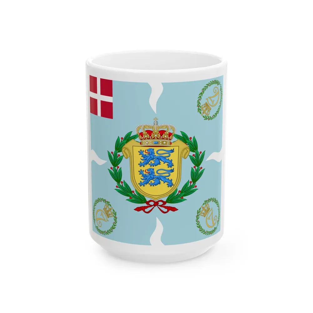 Regimental flag of Schleswig Infantry Regiment (Denmark) White Coffee Mug 15oz - Go Mug Yourself