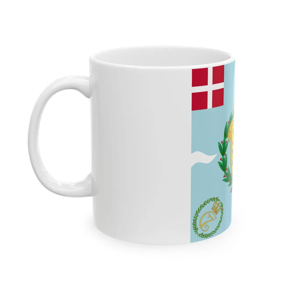 Regimental flag of Schleswig Infantry Regiment (Denmark) White Coffee Mug - Go Mug Yourself