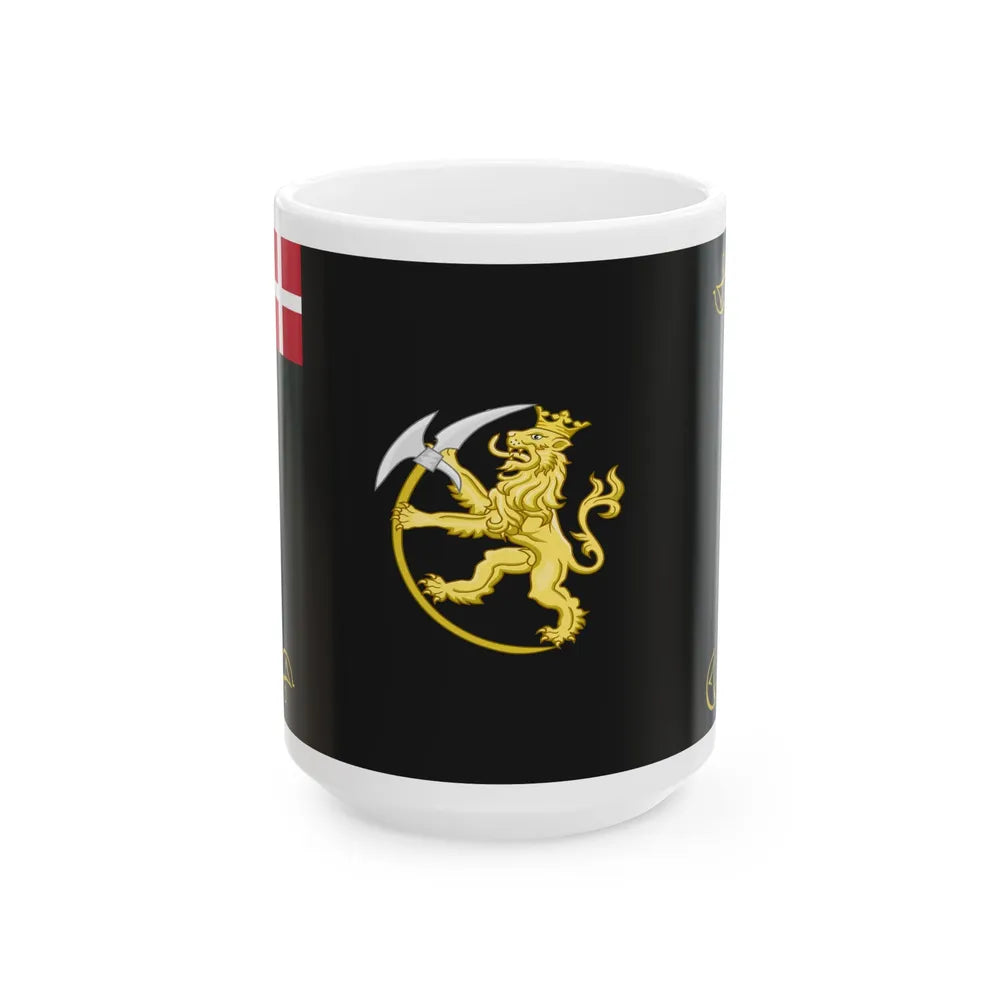 Regimental flag of The Kings Life Regiment (Denmark) White Coffee Mug 15oz - Go Mug Yourself