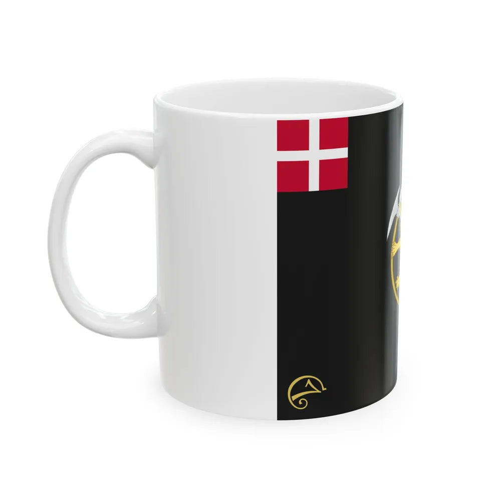 Regimental flag of The Kings Life Regiment (Denmark) White Coffee Mug - Go Mug Yourself