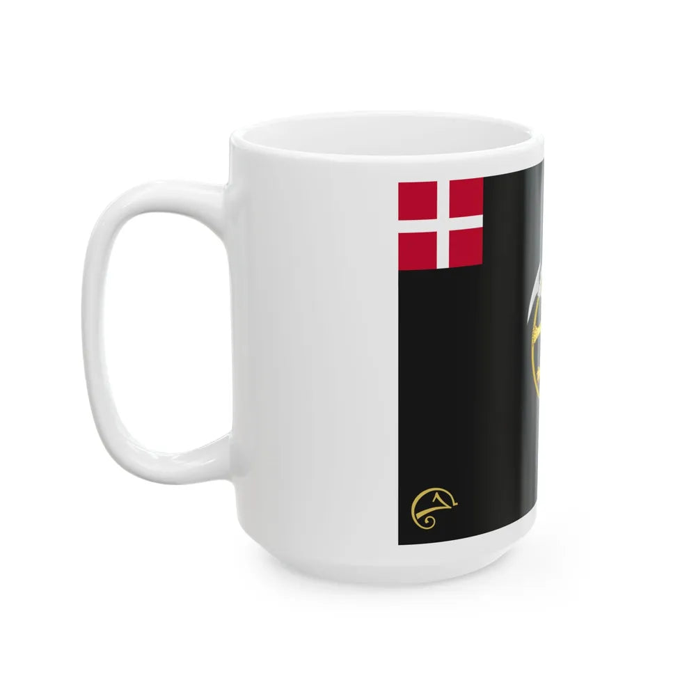 Regimental flag of The Kings Life Regiment (Denmark) White Coffee Mug - Go Mug Yourself