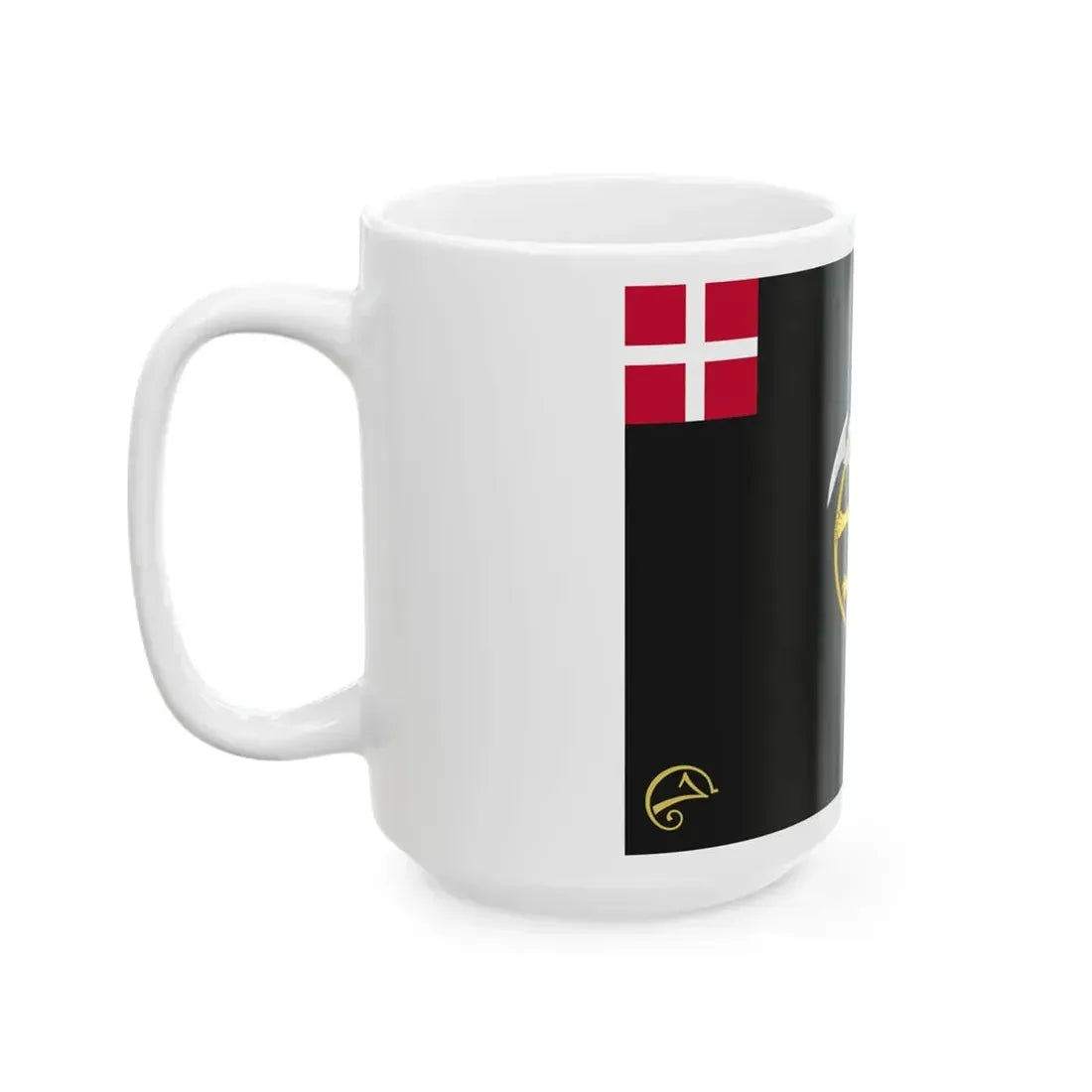 Regimental flag of The Kings Life Regiment (Denmark) White Coffee Mug - Go Mug Yourself