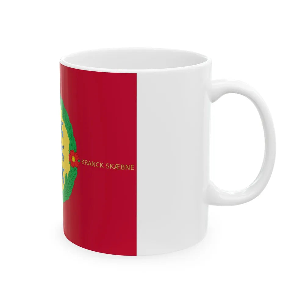 Regimental flag of Zealand National Regiment of foot (Denmark) White Coffee Mug - Go Mug Yourself